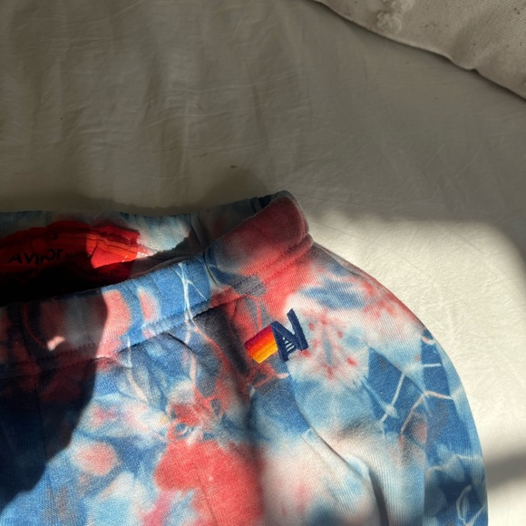 Aviator Nation Light Weight Hand Dyed Sweatpants- Tie Dye Red - Picture 3 of 5